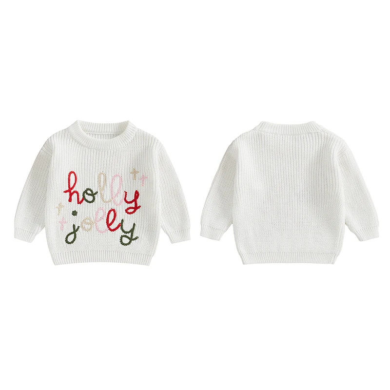 Un suéter blanco con las palabras Holly Jolly escrito en él