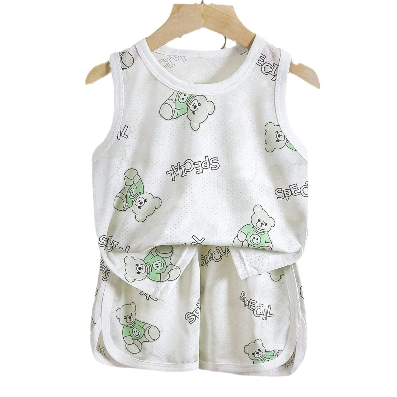 Chaleco y short de seda helada para niños – Verano