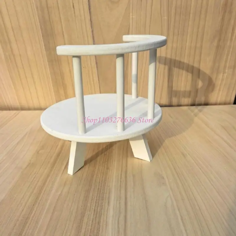 Sesiones fotos infantiles R6FD Stool madera Sofá Props Props madera blanca Pequeña Photography Silla para Baby Posing - imagen 3