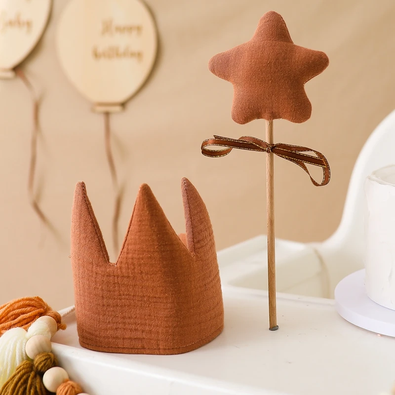 Sombrero de fiesta de cumpleaños para bebé, diadema con corona de princesa, varita mágica, pancarta de juguete, pastel de cumpleaños para niños, accesorios de fotografía para fiesta, regalos para bebé - imagen 2