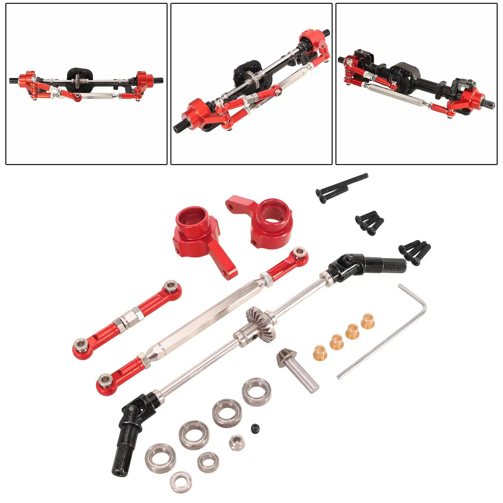 Metal Gear Front Axle Assembly High Performance Wear Resistant Easy Installation Remote Control Car Parts for MN98V2 MN99sv2