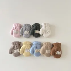 Guantes de invierno para niños con forro térmico y cuello alto