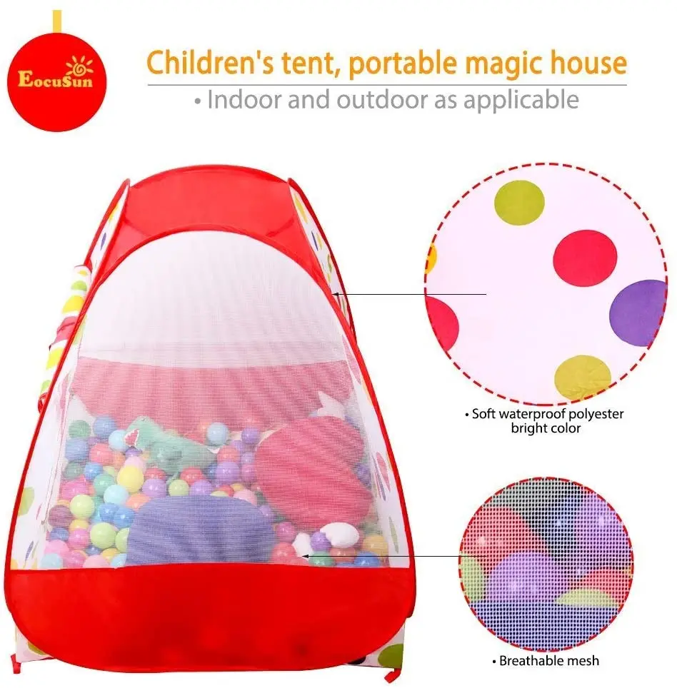 Tienda de campaña portátil para niños, tiendas de bolas plegables para niños, casa de juegos para bebés, Castillo de princesa con punto ondulado para niñas grandes, decoración para habitación de niños - imagen 5