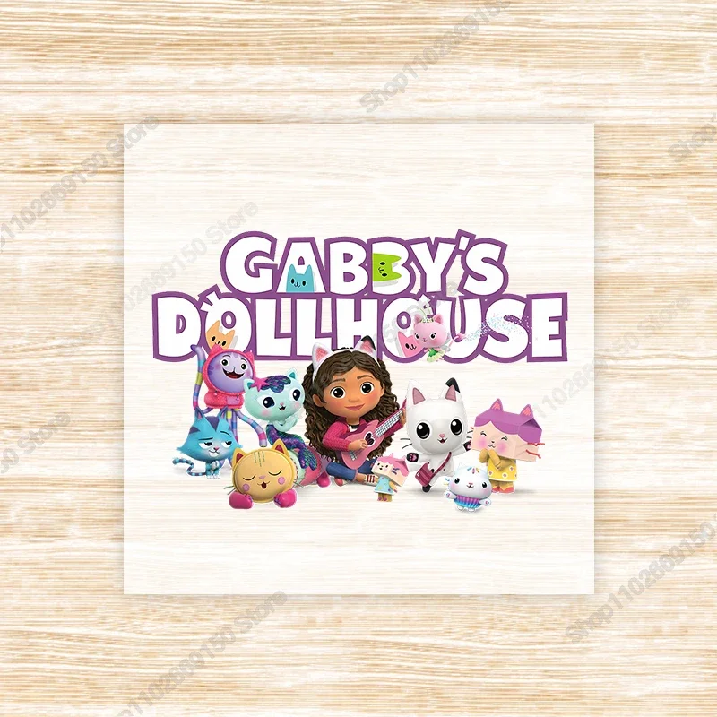 Gabby Dollhouses Anime Kawaii pegatina de transferencia de calor niños dibujos animados lindos apliques de ropa DIY calcomanía moda hierro en parches regalos - imagen 5