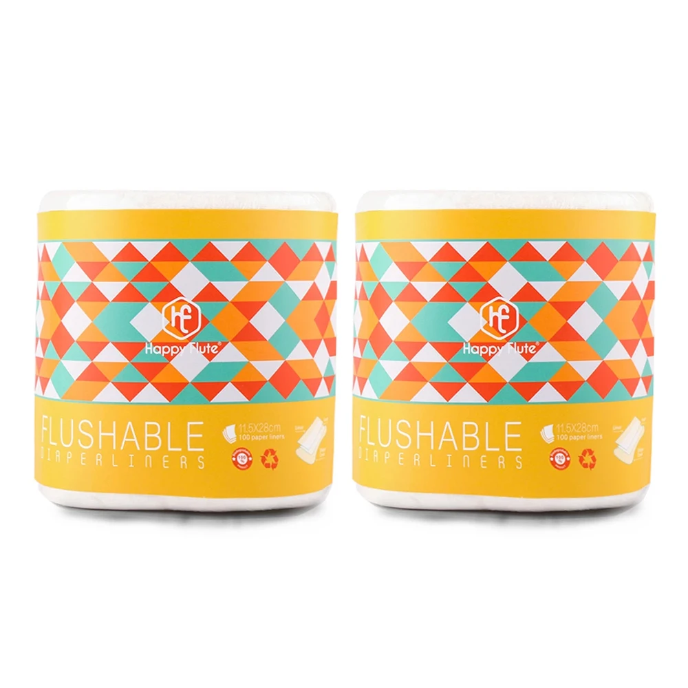Happyflute Juego de 2 rollos 100% biodegradable y transpirable Forros para pañales fibra bambú tela - imagen 3
