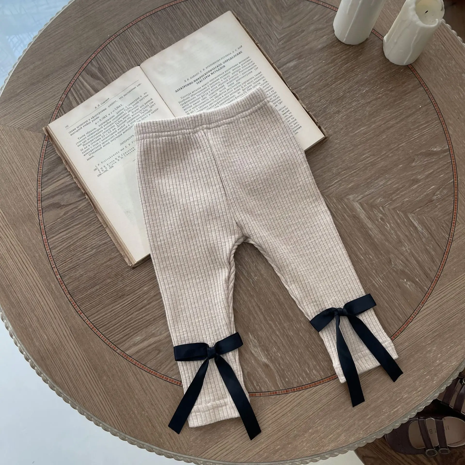 Ropa para recién nacidos, pantalones para bebé, mallas con lazo para primavera y otoño, pantalones ajustados para bebé de 0 a 2 años, pantalones para niña - imagen 5