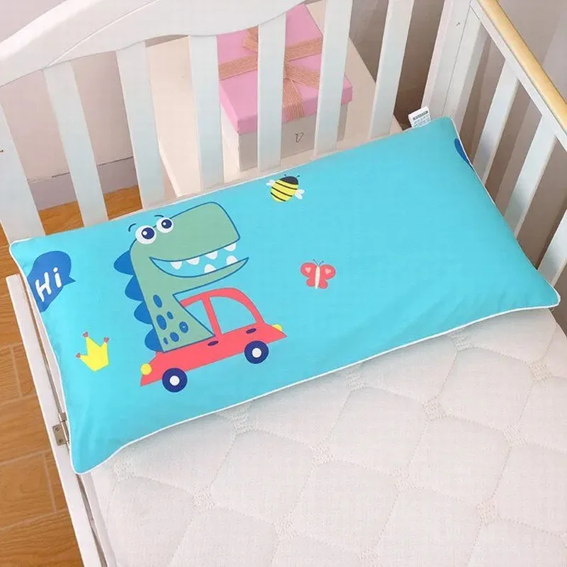 Funda de almohada para siesta con cremallera lateral de dibujos animados de 62x32CM, funda de almohada para cama de niños de algodón 100% para el hogar, funda de almohada para bebé para las cuatro estaciones - imagen 2