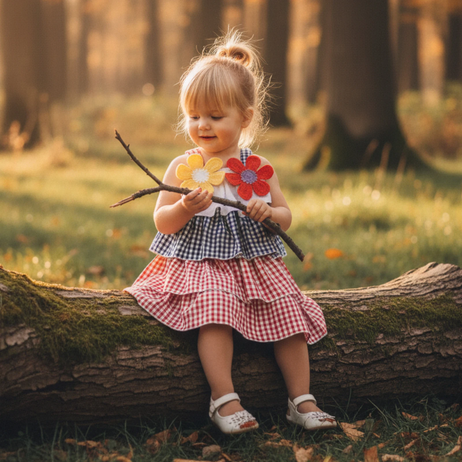 Vestido de verano para niña con volantes y flores - imagen 2