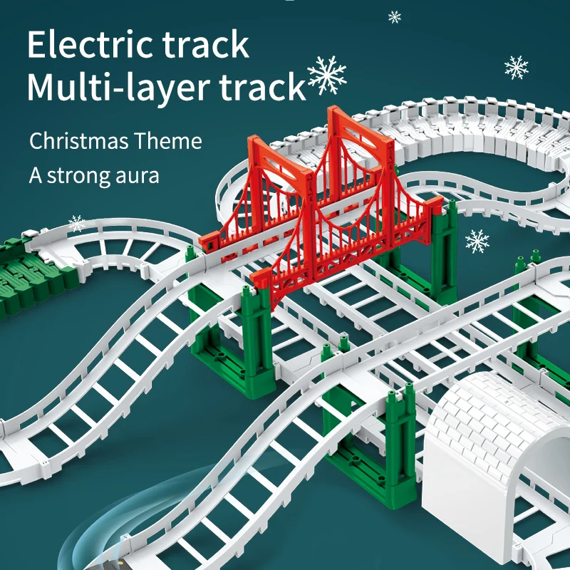 Pista de tren eléctrica navideña para niños – Juguete educativo - imagen 5