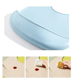 Baberos de silicona comestible para bebé impermeables ajustables
