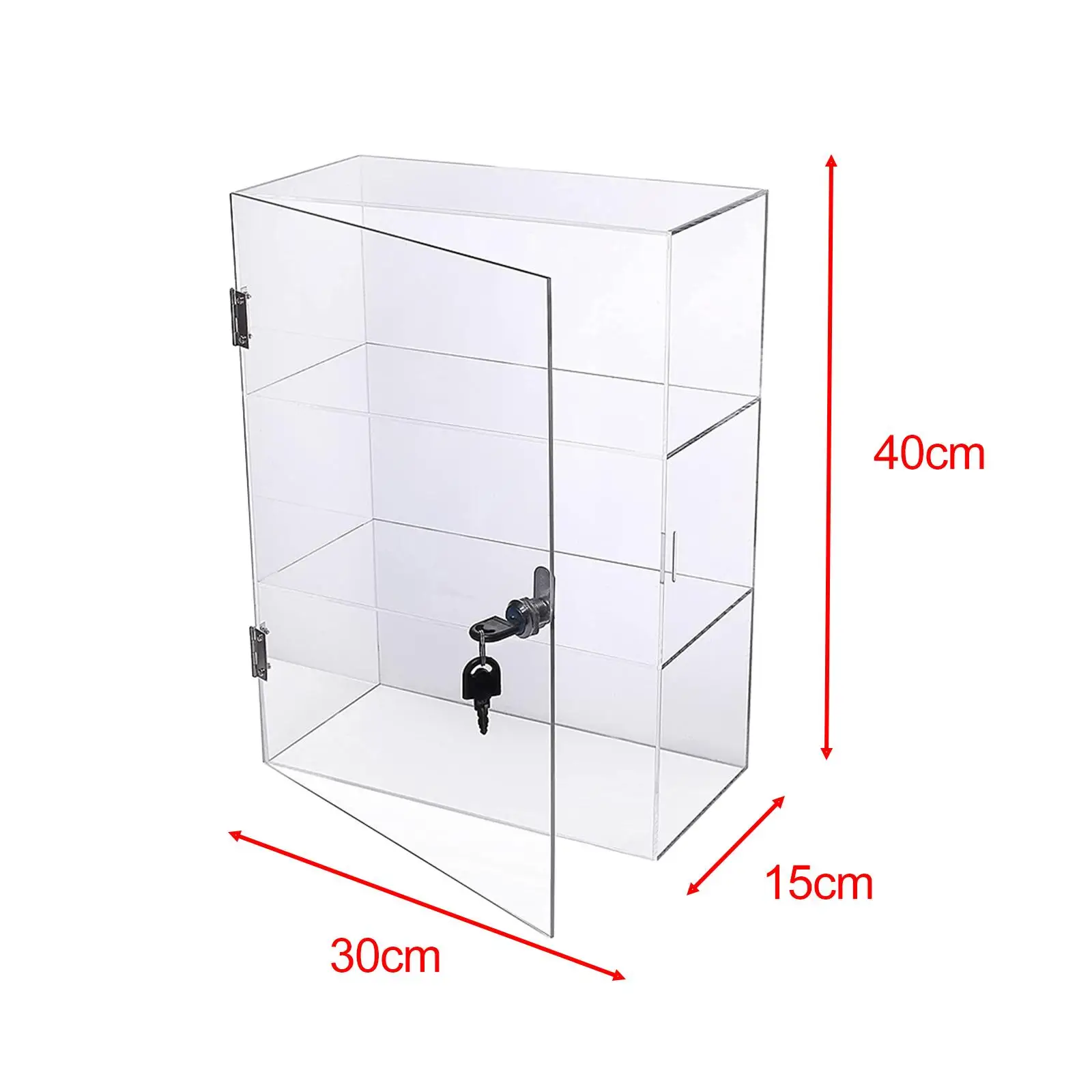 Acrylic Display Case with Lock Keys Transparent Holder Clear Display Box for Anime Figurines Models Home Memorabilia Collections