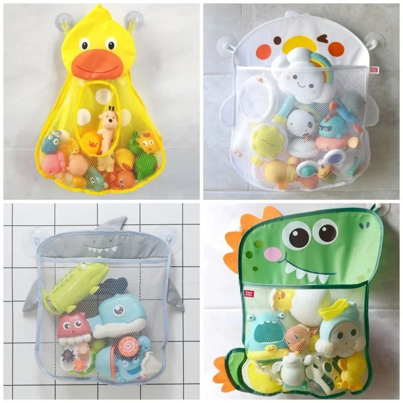 Juguete para Baby Shower, bolsa de almacenamiento de juguetes con forma de rana y pato, ventosa fuerte, bolsa de juego para Baby Shower, organizador de baño, juguete de agua