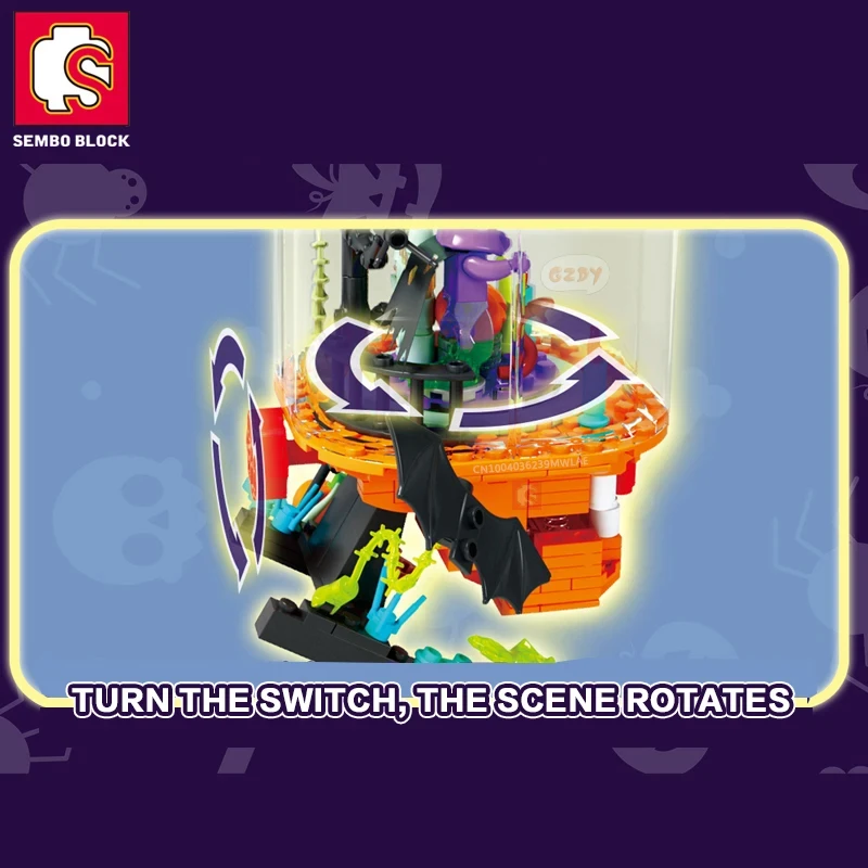 358 Uds. De juguetes de Halloween, linterna de calabaza, bloques de construcción para fiesta, Kits de modelos giratorios DIY, regalos de vacaciones para niños, decoración de escritorio - imagen 4