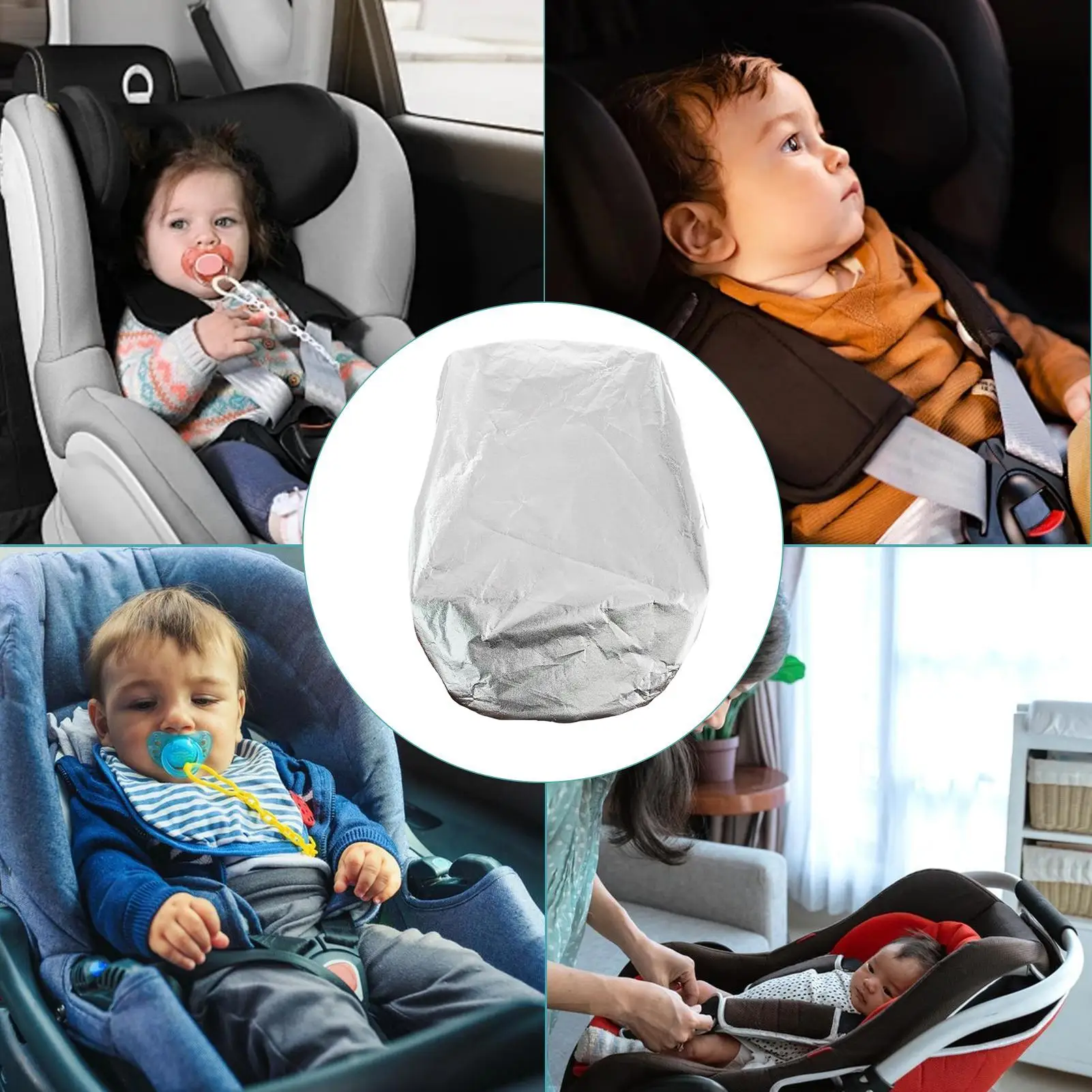 Funda de asiento de coche para bebé, funda de asiento de coche para bebé, protector de protección UV plegable de verano para SUV, RV, camión, cochecito de bebé, refrigeración de verano - imagen 5