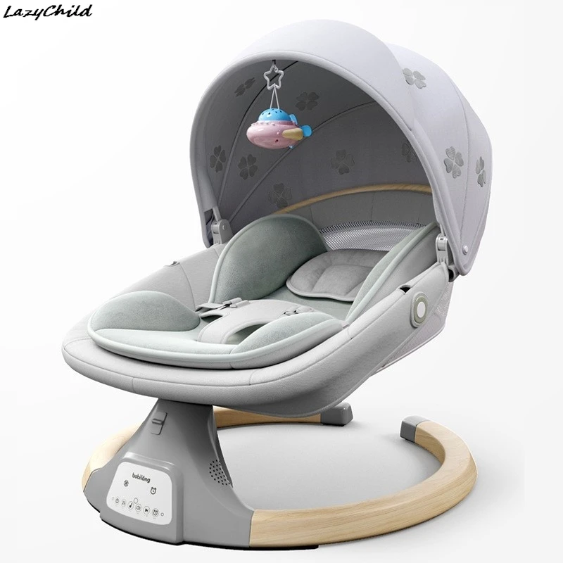 LAZYCHILD mecedora para bebé, sillón de cuna para bebé, cama mecedora para recién nacido, cuna eléctrica, silla relajante, placa extraíble