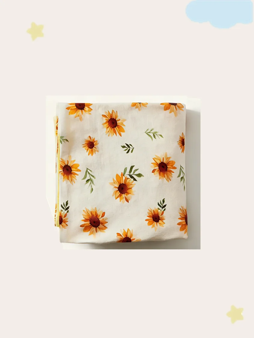 Manta de felpa suave con estampado de margaritas para bebé