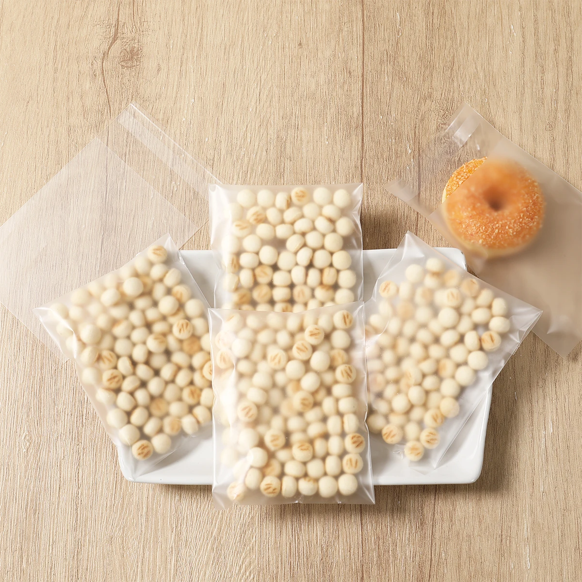 100 Uds. Bolsas Opp esmeriladas, bolsa autoadhesiva transparente, bolsas de almacenamiento de galletas y dulces hechas a mano para fiesta de cumpleaños, embalaje de regalo DIY - imagen 4