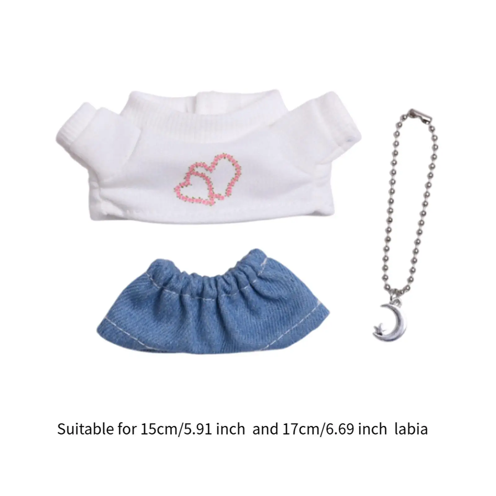 3 Pieces Doll T-shirt Doll Clothes Doll Outfit Mini for 15/17 Dolls Pendant Doll