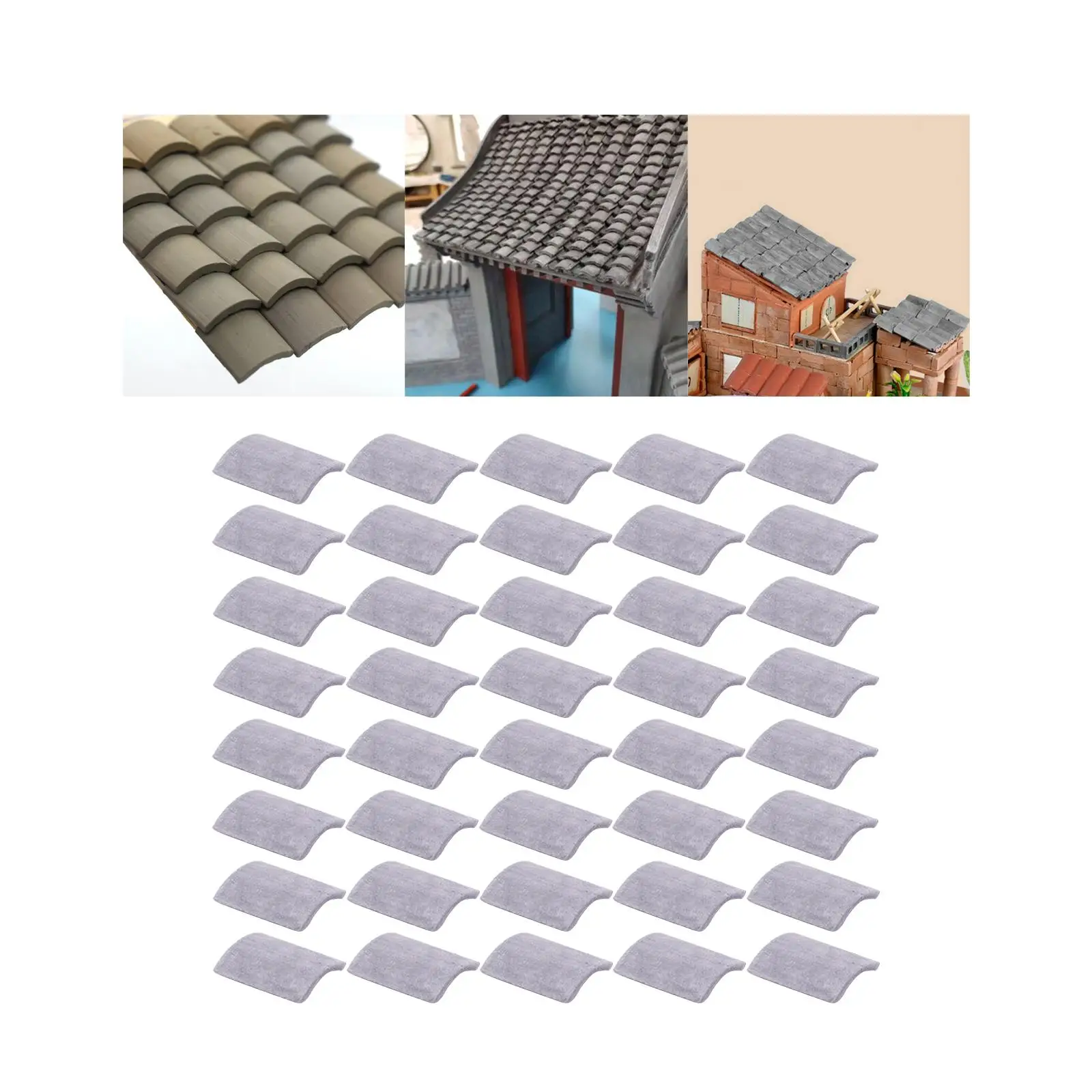 Grey Roof Tiles Mini Decoration Dollhouse Miniature Bricks Roof Tiles Dollhouse for Dollhouses Life Scene Props DIY Fitments