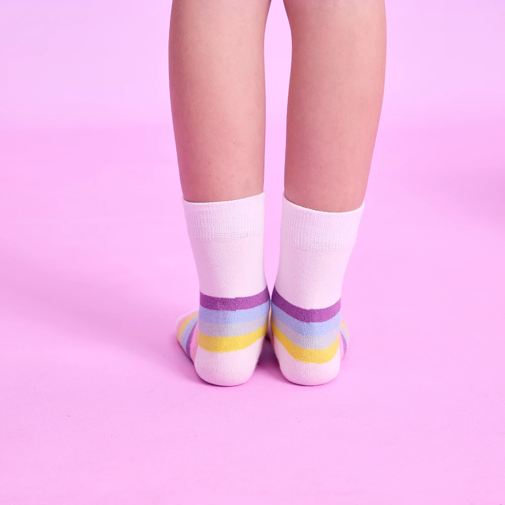 DXTON Calcetines de algodón rayas para niña - imagen 2