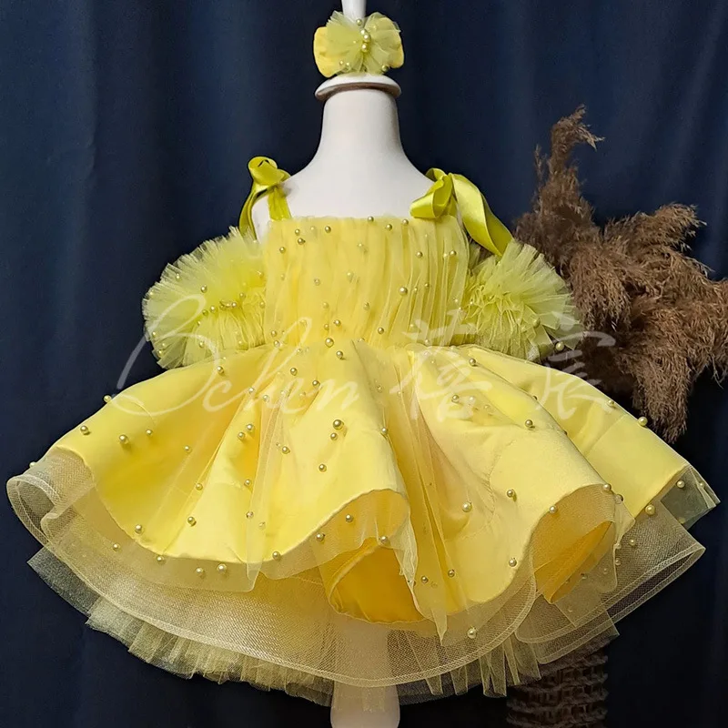 Vestido de cumpleaños para niñas pequeñas, vestidos de tutú con volantes de tul con corazón brillante, sesión de fotos para fiesta de té, 4-10T