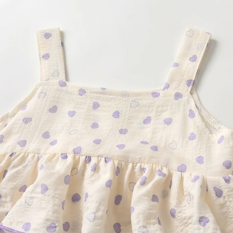 Monos de verano, ropa para niña pequeña, moda coreana, mono de algodón sin mangas con estampado de princesa bonita + sombrero, artículos para recién nacidos B129 - imagen 3