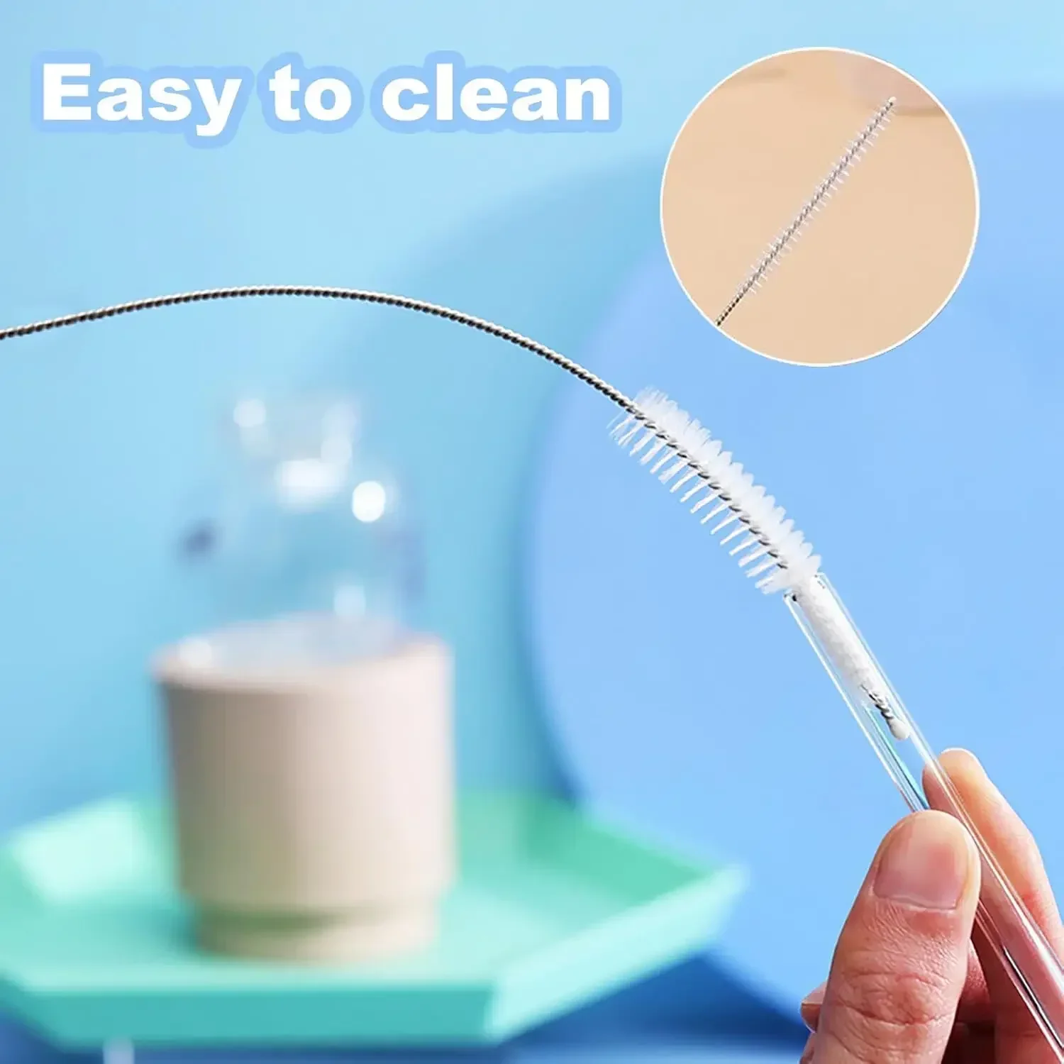 Limpiadores de tuberías Kit de cepillo limpiador de paja de 5 piezas para Stanley - (3 tamaños) Extra largo, cepillo de limpieza de paja para vaso, taza para sorber - imagen 3