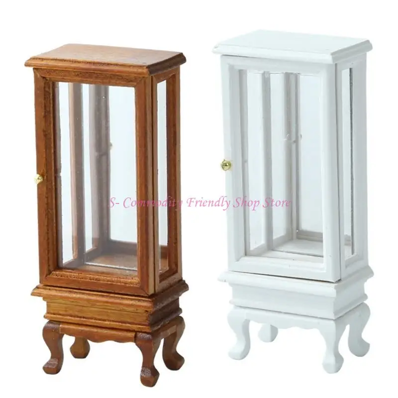 85ae 1/12 Gabinete exhibición puertas vidrio muebles en miniatura para decoraciones casas casas muñecas - imagen 5