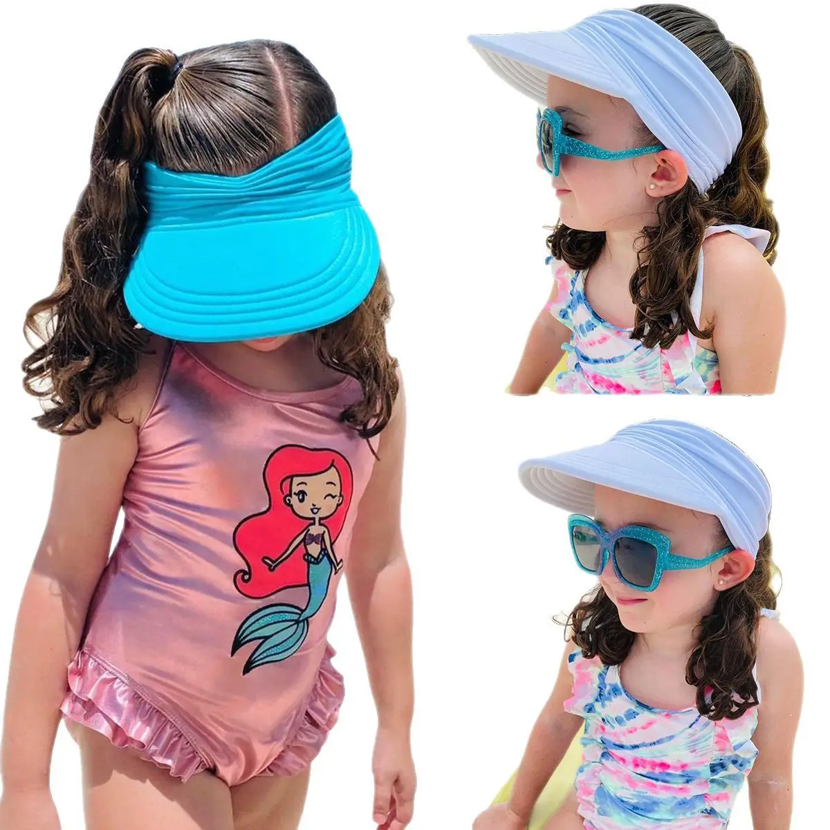 Sombreros de sol de verano para playa, gorra de béisbol con protección UV de ala ancha para niños, gorra de copa vacía transpirable de secado rápido para exteriores - imagen 5