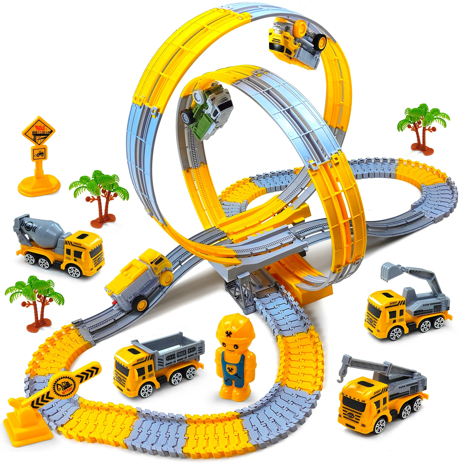 Pista eléctrica para niños, coche de juguete de ingeniería, juego de coches Minin, rompecabezas para niños, juguetes para niños, pista de coche antigravedad, tren, regalo para chico - imagen 2
