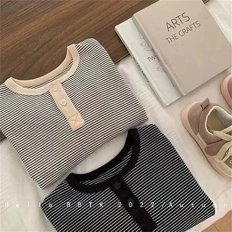 Camiseta manga larga de rayas para niño – Algodón transpirable - imagen 2