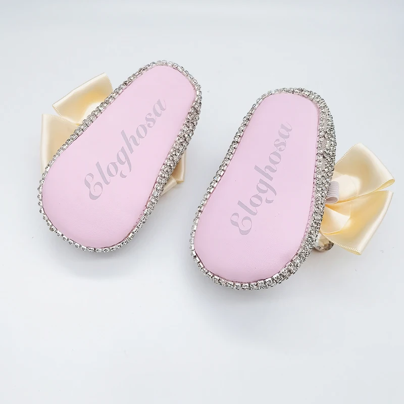 Corona de joyería de lujo para niña, zapatos de cuna Bella de 0 a 1 año con diadema a juego, nombre personalizado, regalo para recién nacido - imagen 3