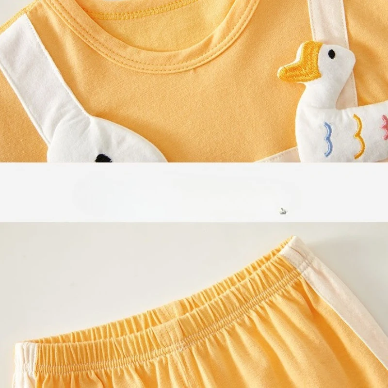 Conjunto bebé verano algodón puro – dos piezas camiseta y short - imagen 5