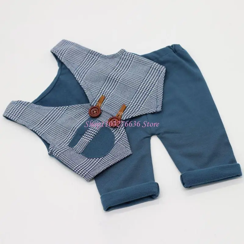 R6FD recién nacido Propiedades Props Little Gentleman Plaid Vest Shorts traje 3 colores - imagen 2