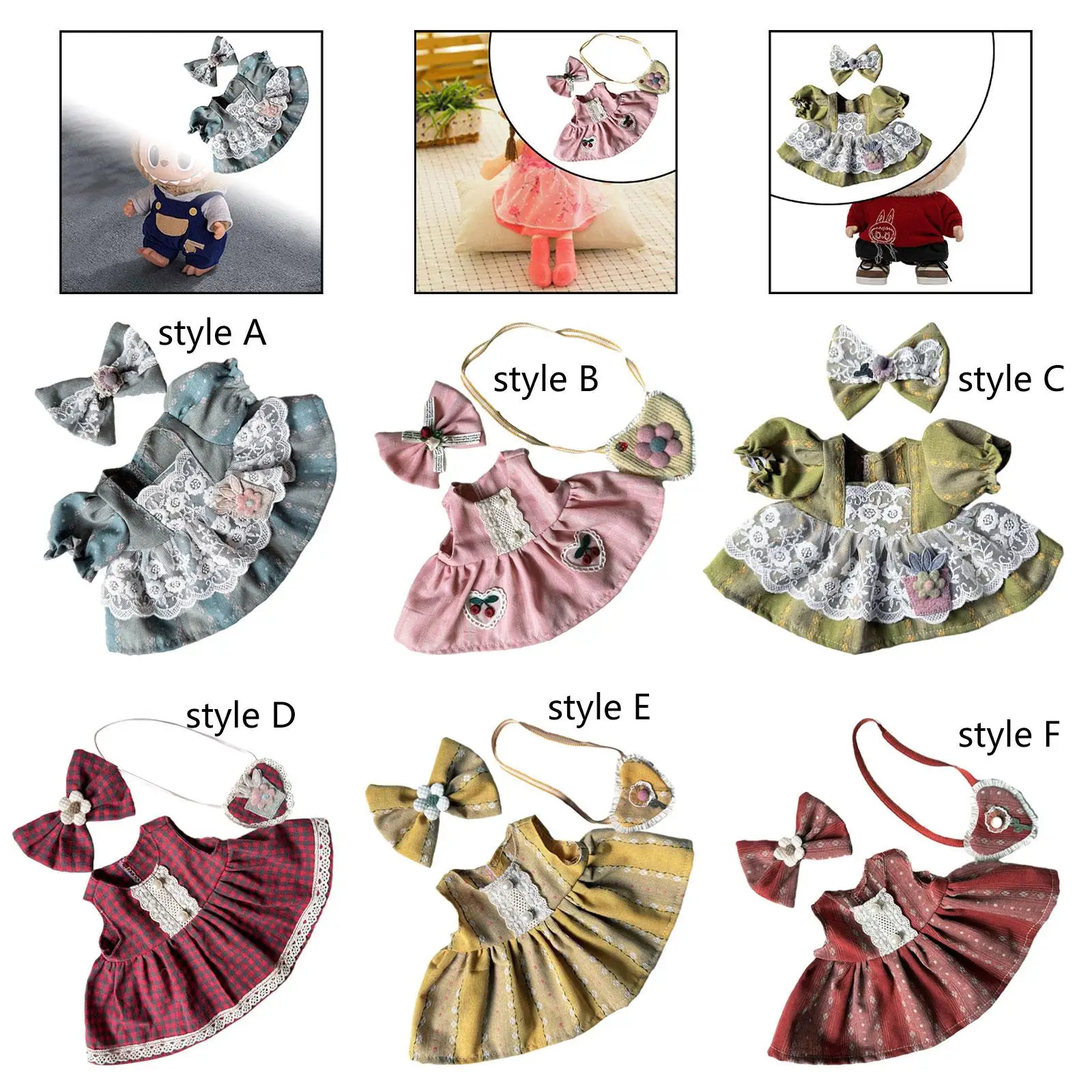 Doll Clothes 38cm Dress up Costumes Plush Doll Accessories Comfortable Photo Props Stylish Doll Outifits DIY Dress Replacement