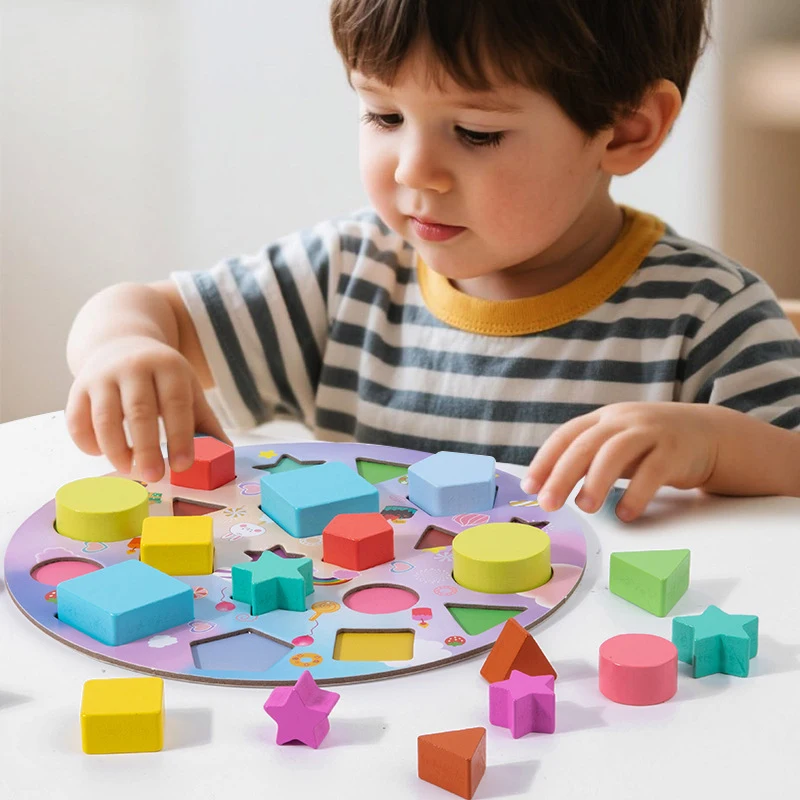 Rompecabezas Montessori a juego para niños pequeños, juguete educativo para Aprendizaje Temprano, reconocimiento de Color, juguetes de regalo de cumpleaños