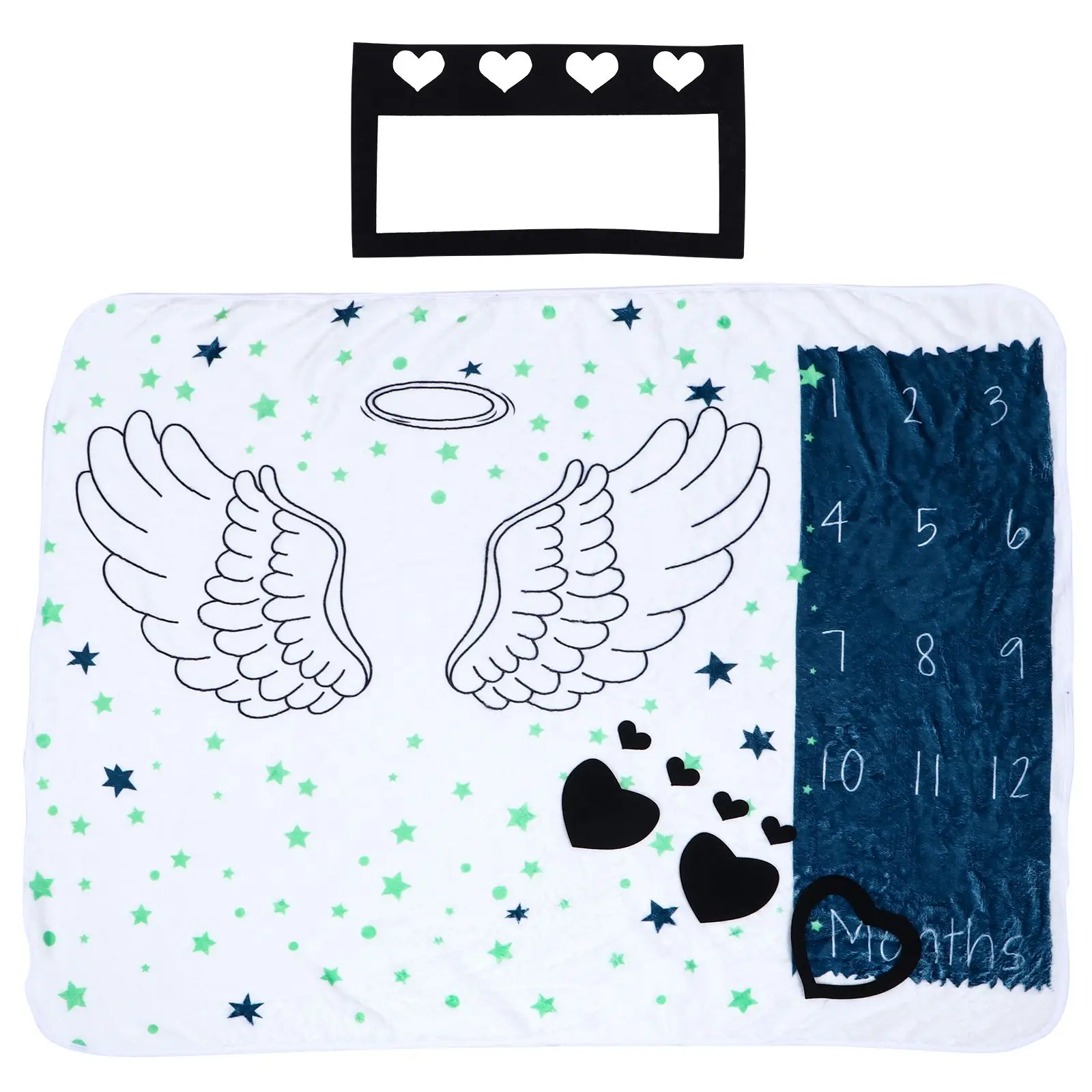 Manta para fotografía mensual, accesorios para bebés, tarjeta de memoria de 1 a 12 meses, mantas para fotografía infantil, Material de franela, diseño de respiración