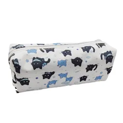 Estuche escolar para lápices con gato de nieve y gran capacidad