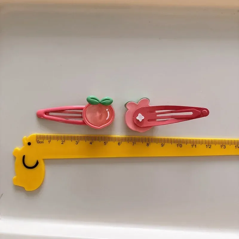 Pinza para el pelo para niña, moda coreana, fruta de dibujos animados, Clip BB para niño pequeño, pasadores de melocotón, cereza y fresa, accesorios para el cabello - imagen 4