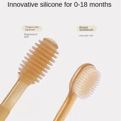 Cepillo de dientes de silicona para bebé - suave y limpiador de lengua
