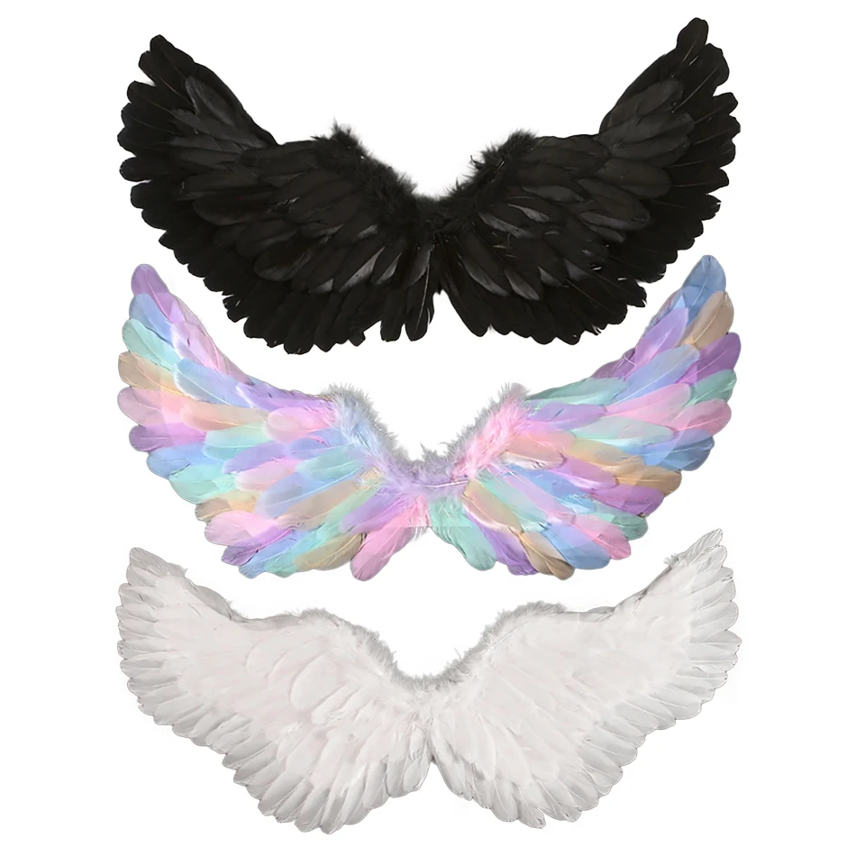 Alas de diablo para disfraz con plumas estilo imitación, Halloween - imagen 3