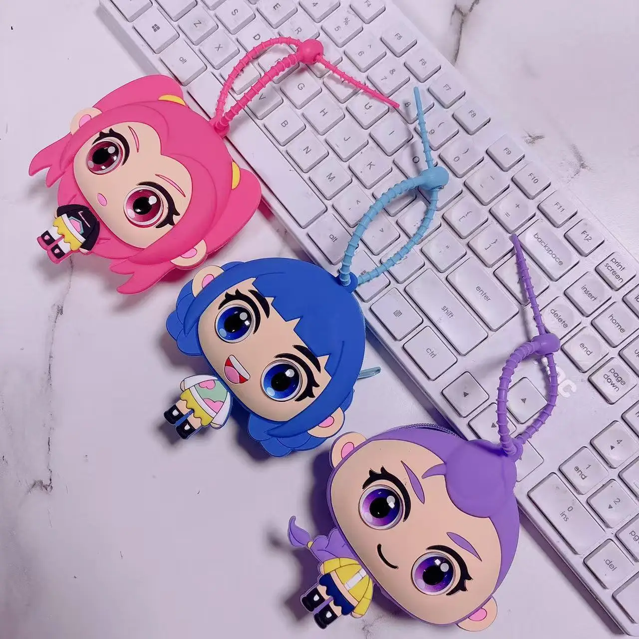 Monedero Kpop Demon Hunters para niños, bolsas de dinero de Anime, Mini bolsa de mano, bolso portátil, colgante, regalo de Navidad - imagen 3