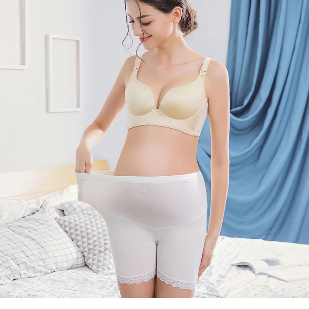 Ropa interior de maternidad blanca para mujer, bragas sin costuras para embarazo, hebilla de ajuste, bragas suaves transpirables de cintura alta Xl