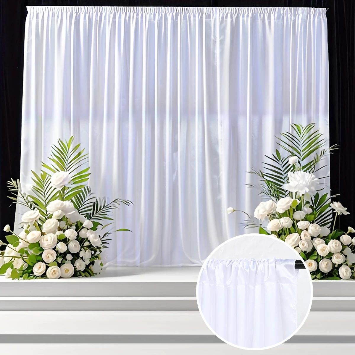 Barra de cortina transparente de gasa blanca con bolsillo, textura suave y sedosa, cortina transparente para ventana, Panel de filtrado de luz para sala de estar y dormitorio - imagen 2