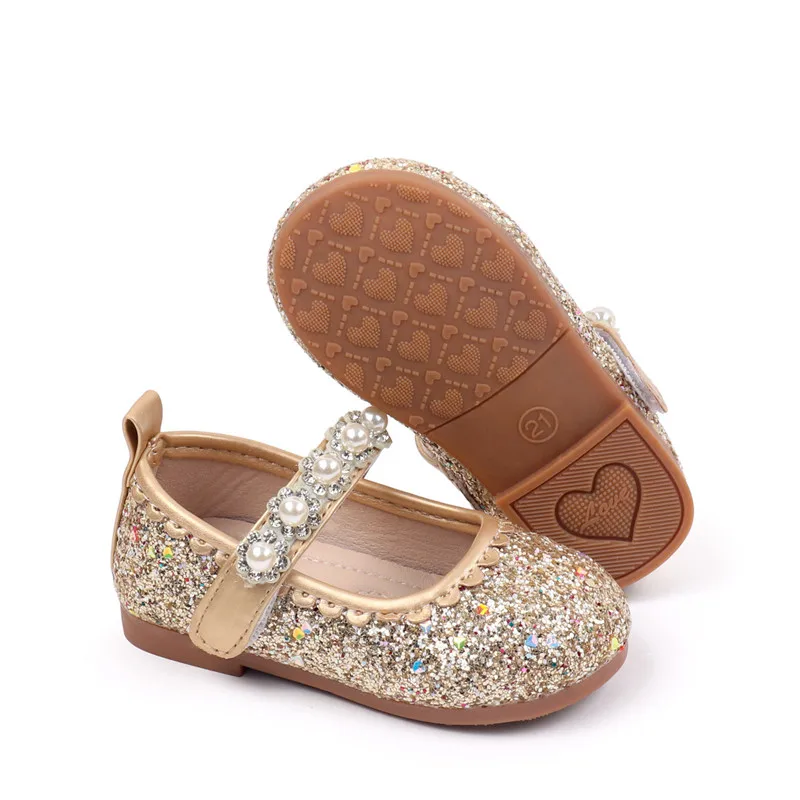 2025 nuevos zapatos ostentosos para niños, zapatos de princesa para niñas de primavera y otoño para vestido de fiesta, zapatos de cuero de goma suave antideslizantes para niños - imagen 5