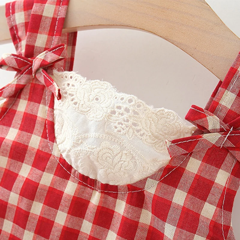 Vestido princesa de algodón con lazo y sombrero para niña - imagen 3