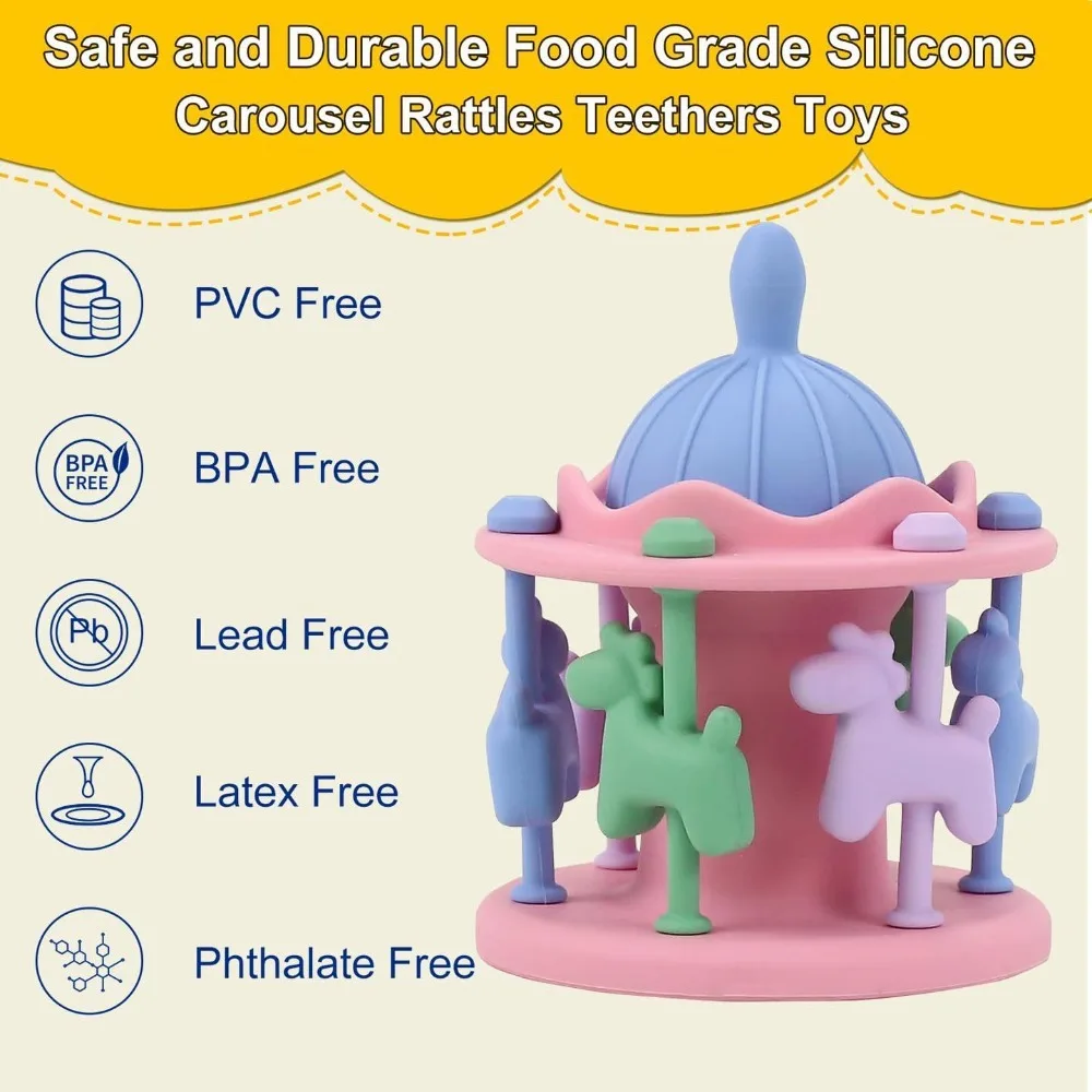 Juguetes para bebés, sonajeros de carrusel, juguetes para la dentición, sonajero, mordedor, agitador de agarre, juguete para bebés, niños y niñas, regalo para recién nacidos - imagen 3