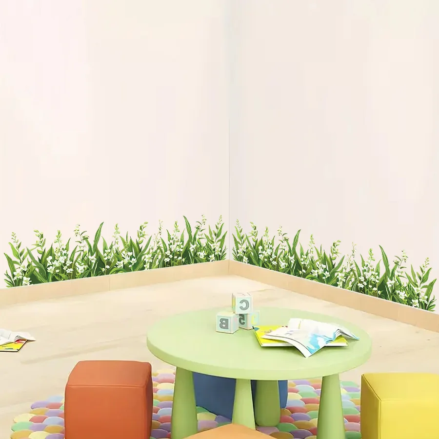 Pegatinas de pared autoadhesivas de flores, patillas, esquinas de pared, pegatinas de decoración del hogar de escritorio, pegatinas para puertas de dormitorio - imagen 3