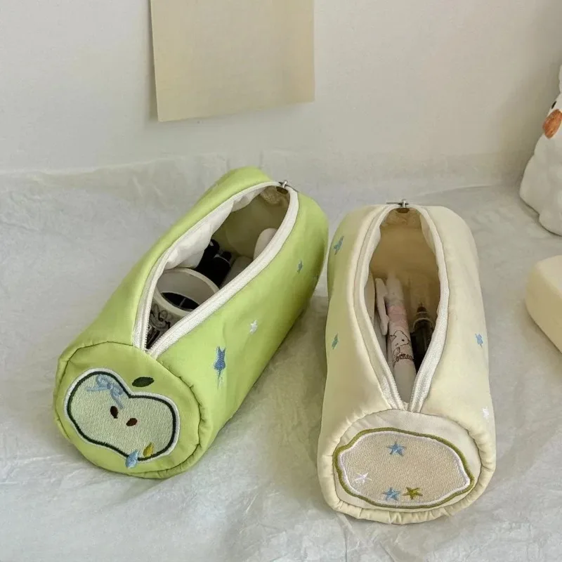 Bolsa de bolígrafo rosa de gran capacidad, estuche de lápices suave creativo, bolsa organizadora de almacenamiento de papelería, regalo para estudiantes, regreso a la escuela - imagen 5