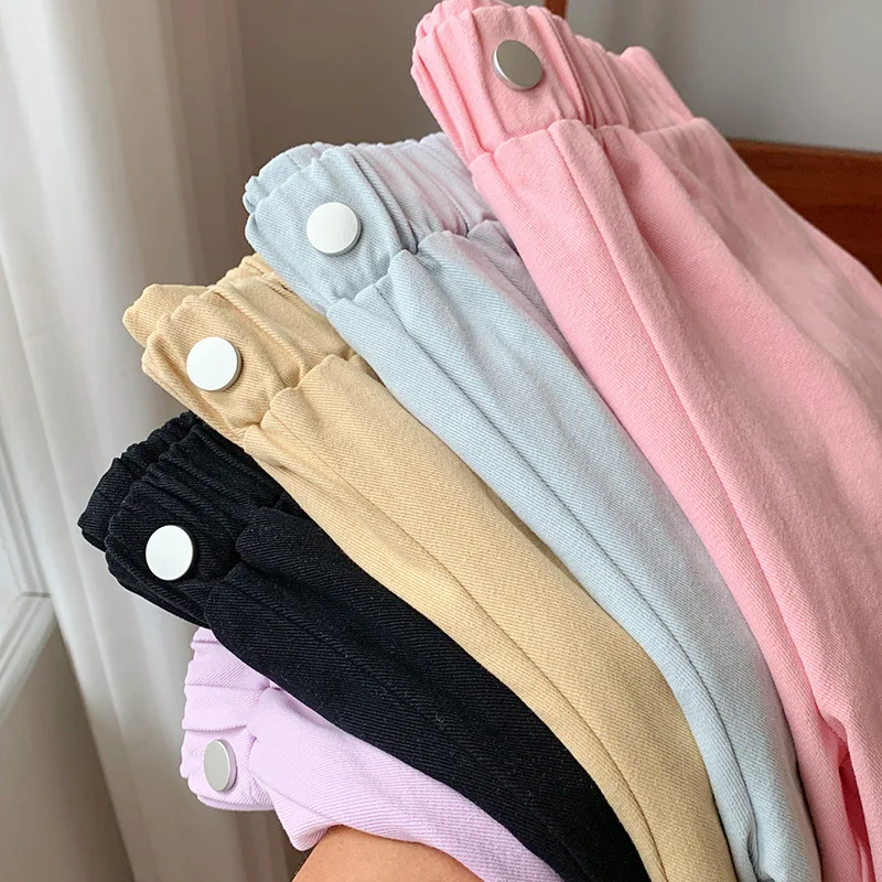 Pantalones bombachos de algodón versátiles para niños, pantalones informales de otoño para niños y niñas, diseño Simple - imagen 3